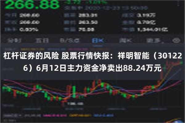 杠杆证券的风险 股票行情快报：祥明智能（301226）6月12日主力资金净卖出88.24万元