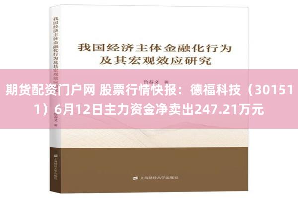 期货配资门户网 股票行情快报：德福科技（301511）6月12日主力资金净卖出247.21万元