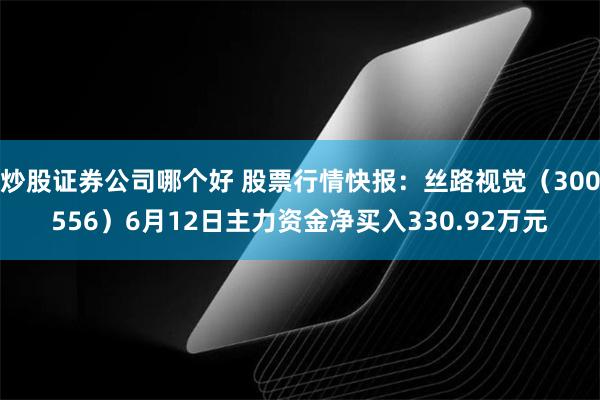 炒股证券公司哪个好 股票行情快报：丝路视觉（300556）6月12日主力资金净买入330.92万元