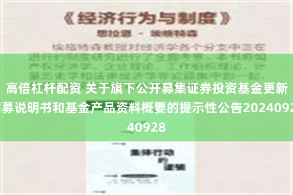 高倍杠杆配资 关于旗下公开募集证券投资基金更新招募说明书和基金产品资料概要的提示性公告20240928