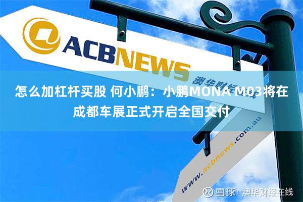 怎么加杠杆买股 何小鹏：小鹏MONA M03将在成都车展正式开启全国交付